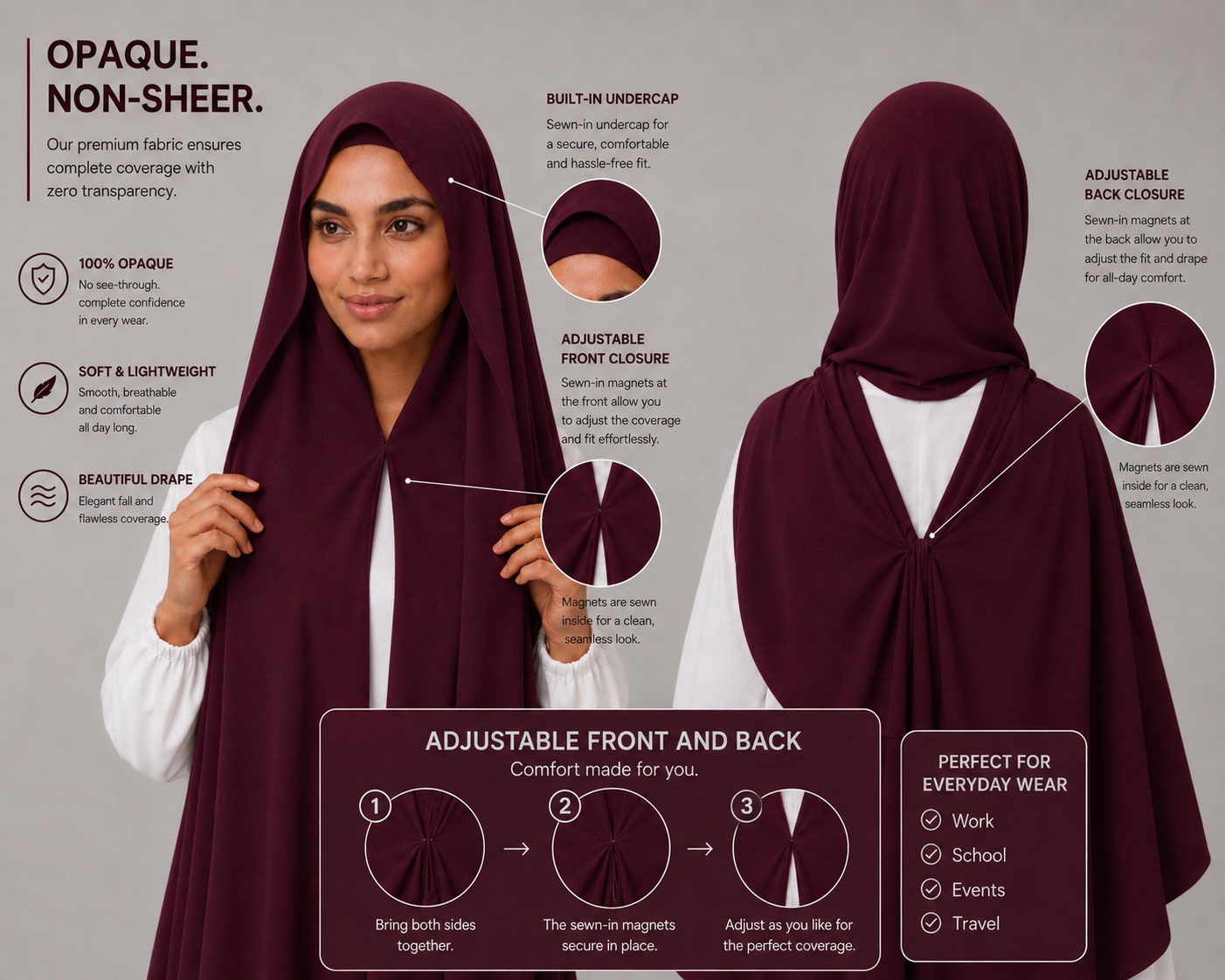 ~ Beetroot ~
Instant Chiffon Hijab