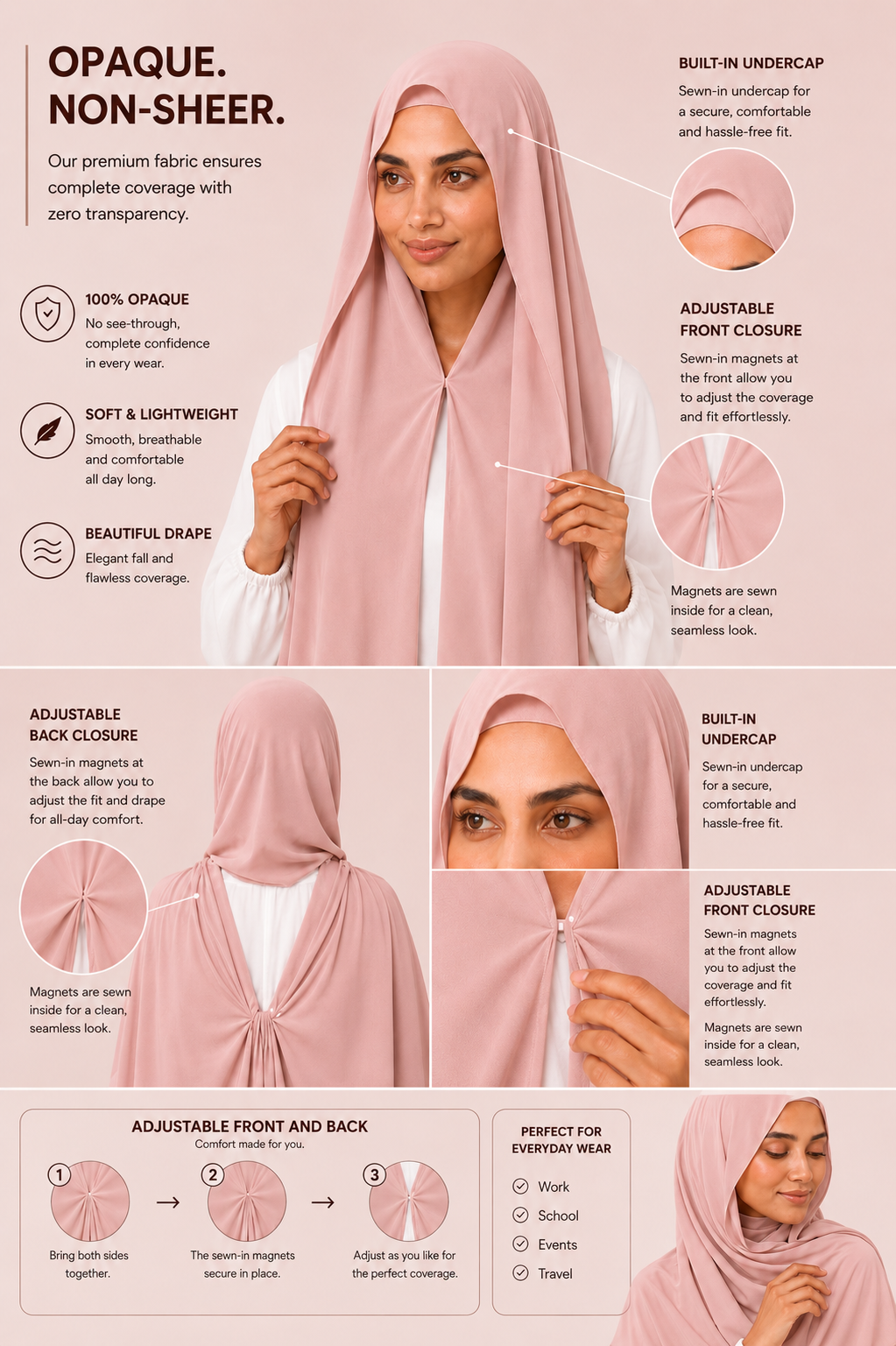 ~ Blush Pink ~
Instant Chiffon Hijab