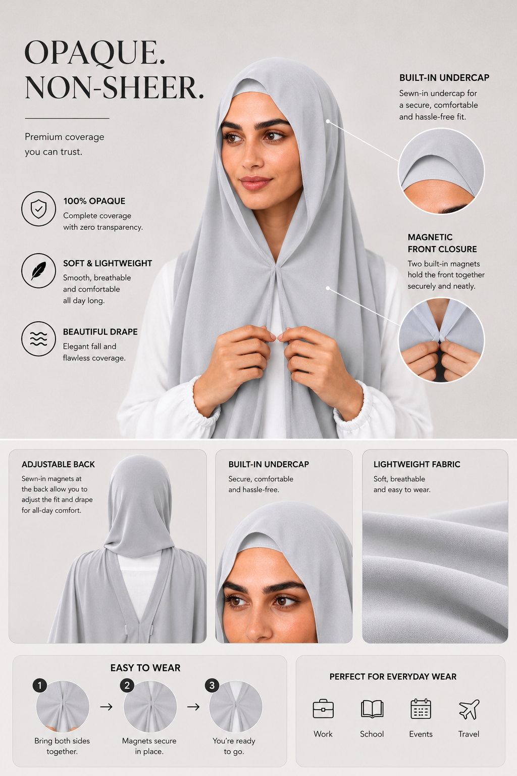 ~ Moonstone ~
Instant Chiffon Hijab
