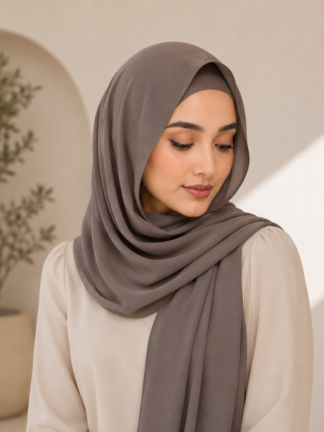 ~ Mushroom Grey ~
Instant Chiffon Hijab